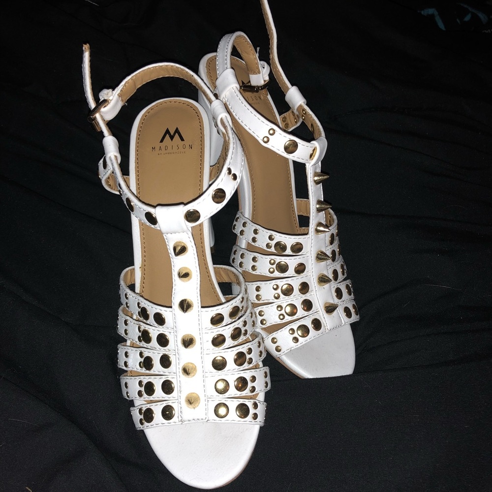 Golden spike heels